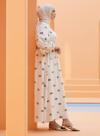 Robe Fleurie Modeste Crème