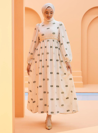Robe Fleurie Modeste Crème