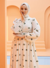 Robe Fleurie Modeste Crème
