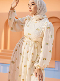 Robe Modeste Fleurie Orange