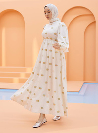 Robe Modeste Fleurie Orange
