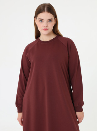 Brown - Plus Size Dress - Alia