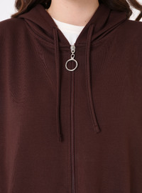 Kapuzen-Sweatshirt mit Reißverschluss Braun