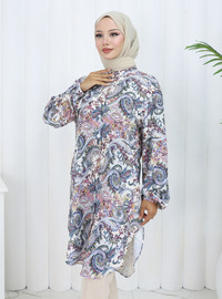 Ekru Desenli Tunik