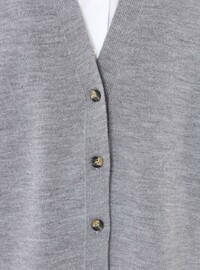 Strickcardigan V-Ausschnitt Grau