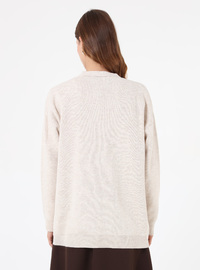 Strickcardigan mit Knöpfen Creme