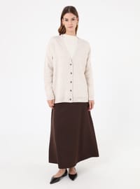 Strickcardigan mit Knöpfen Creme
