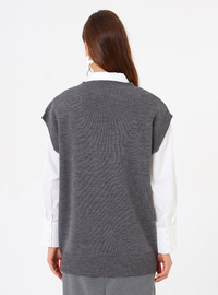 Pull en Tricot - Gris Clair