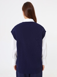 Strick-Pullunder - Marineblau