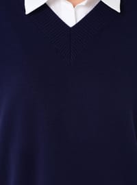 Strick-Pullunder - Marineblau