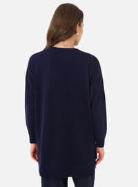 Bisiklet Yaka Triko Tunik - Lacivert