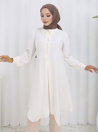 Ekru Asimetrik Tunik