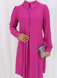 Fuchsia Tunika - Asymmetrischer Schnitt