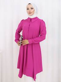 Fuchsia Tunika - Asymmetrischer Schnitt