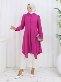 Fuchsia Tunika - Asymmetrischer Schnitt