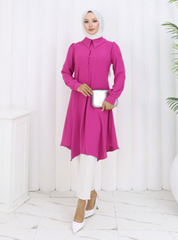 Fuchsia Tunika - Asymmetrischer Schnitt