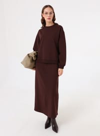 Sweatshirt & Rock Set Braun