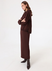 Sweatshirt & Rock Set Braun