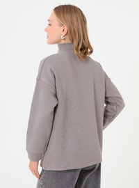 Sweatshirt mit Reißverschluss Dunkelgrau
