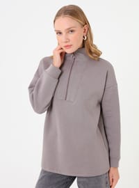 Sweatshirt mit Reißverschluss Dunkelgrau
