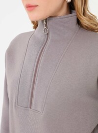 Sweatshirt mit Reißverschluss Dunkelgrau