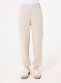 Oversize Sweatshirt und Jogginghose Zweiteiler Set Beige Benin