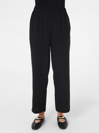 Ensemble Tunique Pantalon Boutonnage Partiel Fente Avant Noir