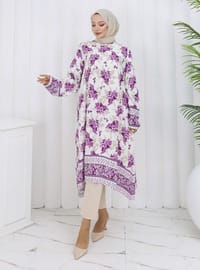 Floral Printed Tunic Purple