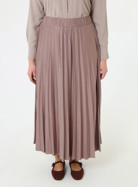 Pleated Plus Size Skirt Mink