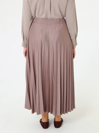 Pleated Plus Size Skirt Mink