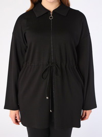 Tunique Pantalon Taille Cordon Fermeture Douce Grande Taille Ensemble Noir