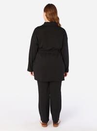 Tunique Pantalon Taille Cordon Fermeture Douce Grande Taille Ensemble Noir