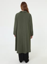 Stone Detail Plus Size Tunic Khaki