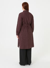 Plus Size Patterned Tunic - Burgundy