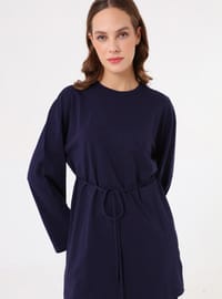 Gürtel Modern Schnitt Tunika Marineblau