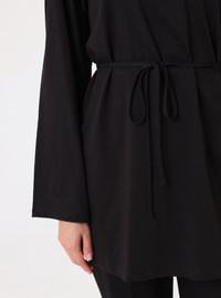 Tie-Waist Modern Tunic Black