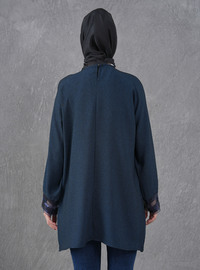 Navy Blue Tunic - Embroidered Detail