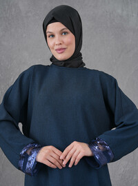 Navy Blue Tunic - Embroidered Detail