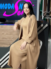 Cardigan en maille - Camel