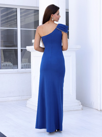 One-Shoulder-Abendkleid Dunkelindigo