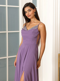 Elegantes Abendkleid Design Lavendel
