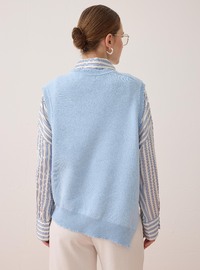 Triko Basic Süveter Mavi