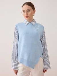 Triko Basic Süveter Mavi