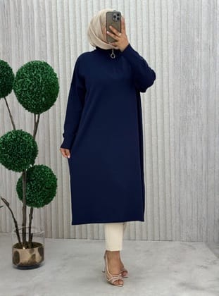 Lacivert Tunik - Lacivert - MODANURSEDA