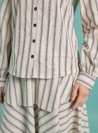Ensemble Chemise & Jupe Rayée Bleu