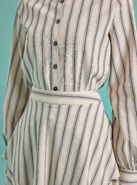 Ensemble Chemise & Jupe Rayée Bleu