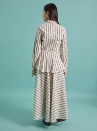 Ensemble Chemise & Jupe Rayée Bleu