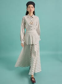 Ensemble Chemise & Jupe Rayée Bleu