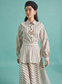 Ensemble Chemise & Jupe Rayée Bleu