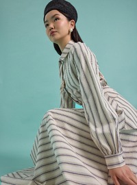 Ensemble Chemise & Jupe Rayée Bleu